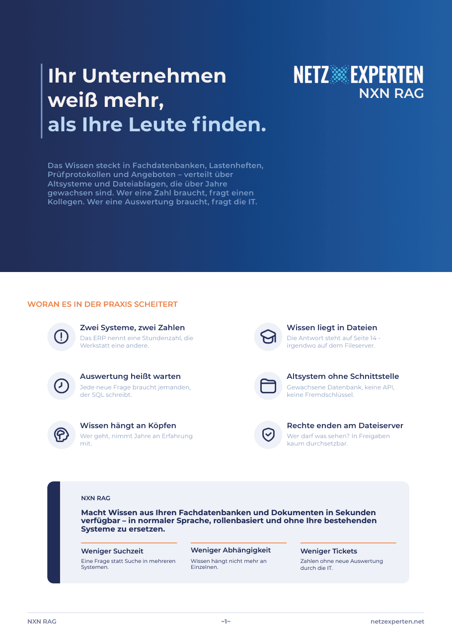 Titelseite der Broschüre NXN RAG